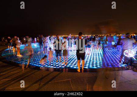 greeting to the sun,solar light panels installation,one of the most famous attractions in zadar,croatia. Stock Photo