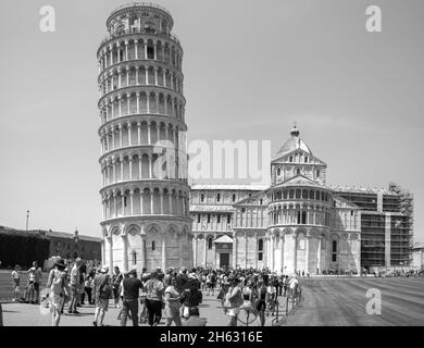 the leading tower of pisa at the square of miracles (piazza dei miracoli) in toscany,italy Stock Photo