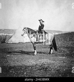 Crimean War Photos:  General Bosquet on Bayard ca. 1855 Stock Photo
