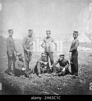 Crimean War Photos:  Officers of the 68th Regiment ca. 1855 Stock Photo