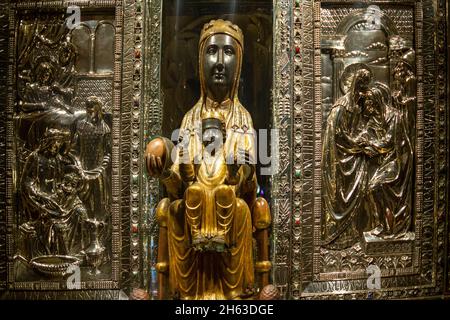 the carved sculpture of madonna - nuestra senora de montserrat in the chruch iglesia de belen. montserrat,barcelona,spain Stock Photo