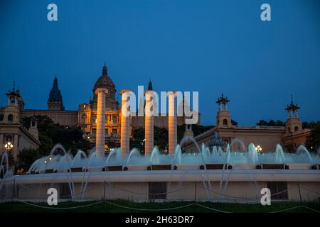 the magic fountain of montjuã¯c (catalan: font màgica de montjuã¯c,is a fountain located at the head of avinguda maria cristina in the montjuã¯c neighborhood of barcelona Stock Photo