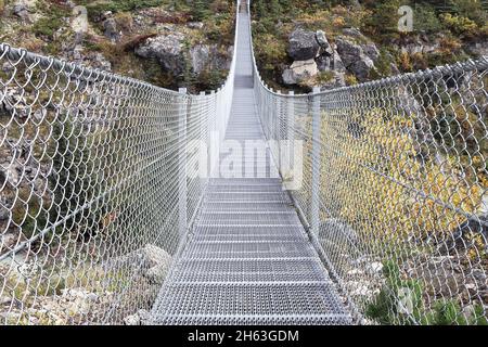 View of the edge of a suspension bridge Stock Photo