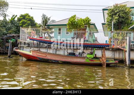 longtail boat,khlongs,khlong trip on the canals of bangkok,bangkok,thailand,asia Stock Photo