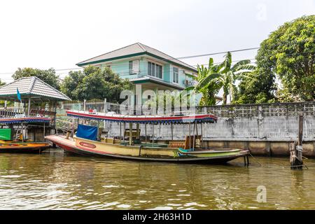 longtail boat,khlongs,khlong trip on the canals of bangkok,bangkok,thailand,asia Stock Photo