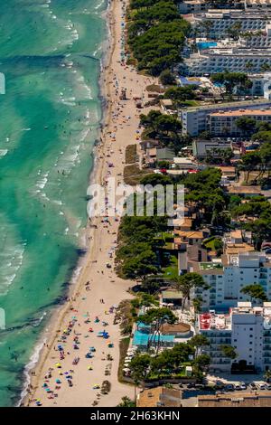 aerial view,platja de muro beach,muro,mallorca,balearic islands,spain Stock Photo