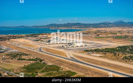 aerial view,aeropuerto de palma de mallorca,palma de mallorca airport,palma,mallorca,balearic islands,spain Stock Photo