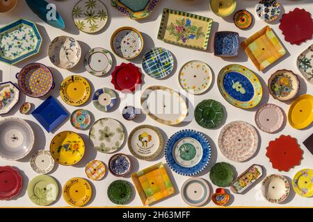 advertising wall of a ceramic shop in sagres,portugal,algarve Stock Photo