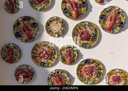 advertising wall of a ceramic shop in sagres,portugal,algarve Stock Photo