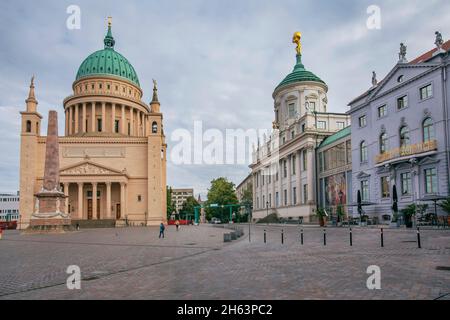 old market with st. nikolaikirche and old town hall,potsdam,brandenburg,germany Stock Photo