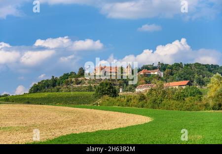 germany,bavaria,middle franconia,steigerwald,weigenheim,frankenberg castle,view from weinparadiesweg Stock Photo