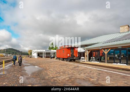 Williams, Arizona, USA - September 27, 2021 Historic Grand Canyon Railway, best way to visit  Grand Canyon from Williams, Arizona. Stock Photo