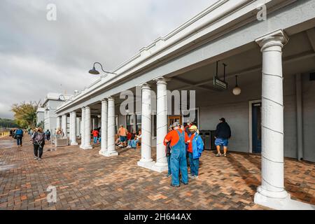 Williams, Arizona, USA - September 27, 2021 Historic Grand Canyon Railway station, Williams, Arizona Stock Photo