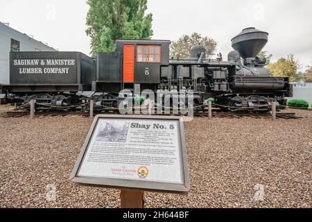 Williams, Arizona, USA - September 27, 2021 Historic Grand Canyon Railway, best way to visit  Grand Canyon from Williams, Arizona. Stock Photo