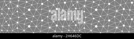 Seamless pattern with connected dots on grey background. Social media concept. Vector illustration. Stock Vector