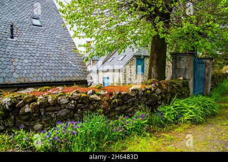 Traditional old houses in Cantal , France Stock Photo