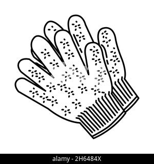 Exfoliating Gloves Bath Shower Part of Women Pedicure Tools Hand Drawn Icon Set Vector. Stock Vector
