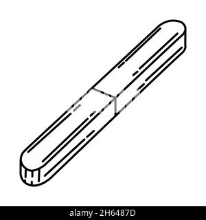 Nail Buffer Part of Women Pedicure Tools Hand Drawn Icon Set Vector. Stock Vector