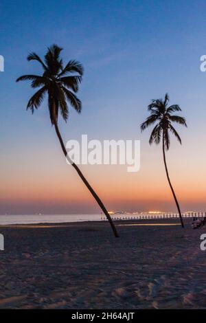 Sunset at the beach in Salalah, Oman Stock Photo