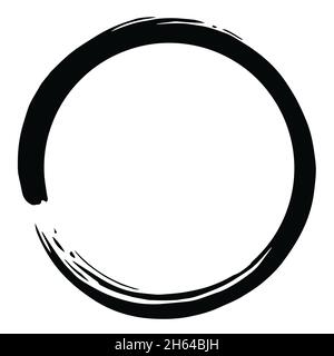 Enso Zen Black Circle Brush Logo Vector Illustration Icon Stock Vector