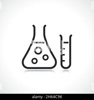 laboratory flask thin line icon isolated design Stock Vector