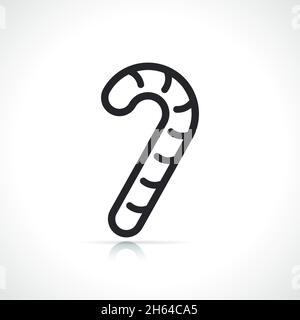 candy cane thin line icon isolated design Stock Vector