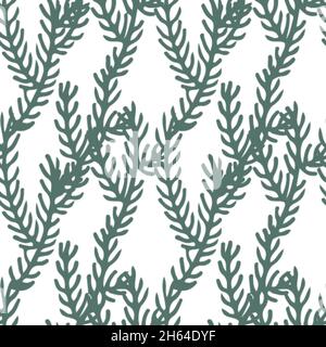 Pine tree branches, evergreen foliage twigs vector Stock Vector