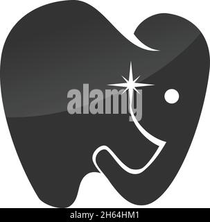 Elephant Dental Teeth Illustration Template icon Isolated Stock Vector