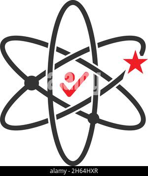 Man of science atom solution illustration template icon Stock Vector
