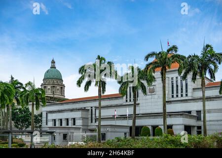 Parliament House of Singapore at Parliament Place, Singapore. With Old Parliament House in the back drop. Stock Photo