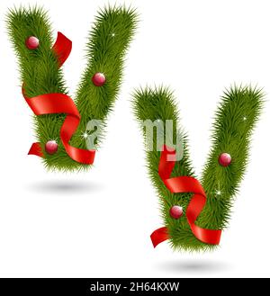 Creative design of Christmas-related decorative alphabet for multipurpose use Stock Vector