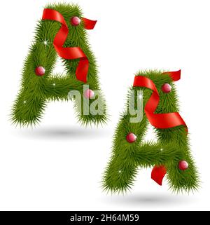 Creative design of Christmas-related decorative alphabet for multipurpose use Stock Vector