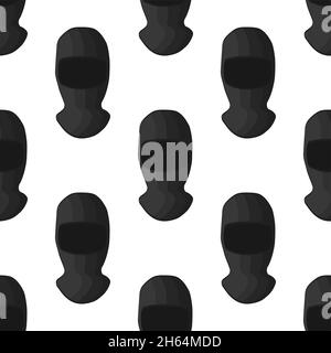 Illustration on theme pattern hats balaclava, beautiful caps in white background. Caps pattern consisting of collection hats balaclava for wearing. Pa Stock Vector