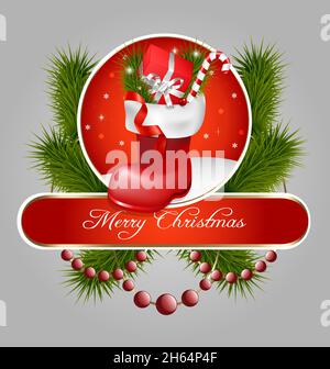 Illustration of a creative christmas background with abstract elements and embellishment Stock Vector