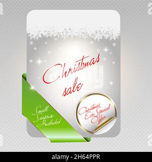 Vector illustration of Christmas sale cards Stock Vector