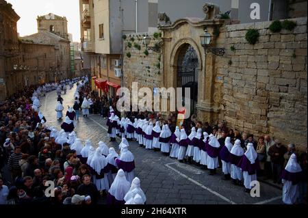 Italy, Sicily, Enna, Procession of Good Friday Stock Photo