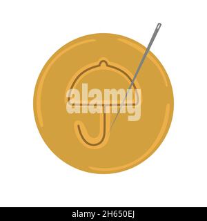 a candy circle with an umbrella in the middle. The squid game. Stock Vector