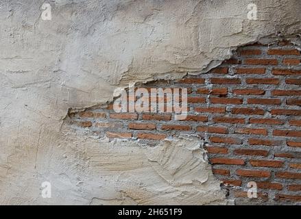 Brick, block, orange and mortar wall  as texture background. Stock Photo