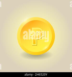 Philippine golden peso coin. Premium quality graphic design icon. Vector illustration finance concept Stock Vector