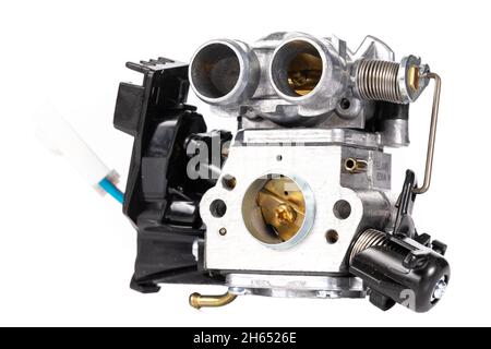 Forestry Carburetor Side View Isolate Stock Photo