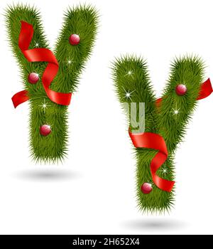 Creative design of Christmas-related decorative alphabet for multipurpose use Stock Vector