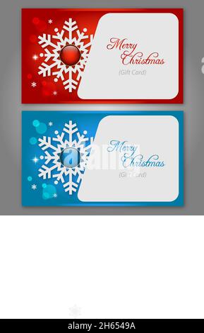 Abstract Christmas gift cards with snowflake gems and copy space Stock Vector