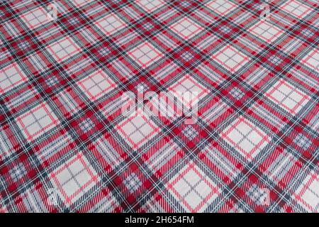 close-up perspective view of plaid pattern cloth surface Stock Photo