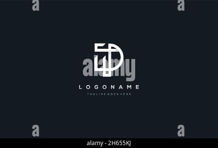 letter DS logo combined monoline Stock Vector