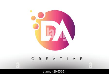 DA D A Purple Letter Logo Design with Creative Liquid Effect Flowing ...