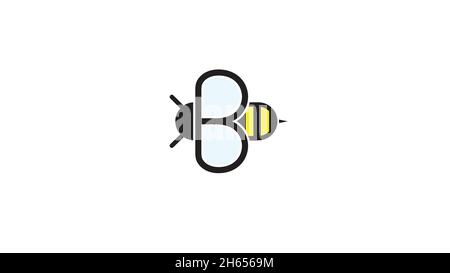 Creative Bee Insect Abstract B Letter Logo Vector Stock Vector