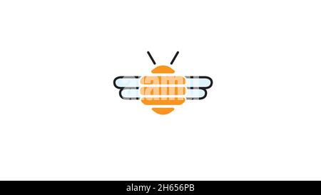 Creative Bee Abstract Logo Design Vector Symbol Icon Design Illustration Stock Vector