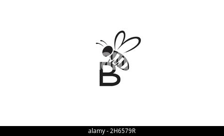 Letter B Bee Icon Creative Design Logo Illustration Stock Vector Image ...