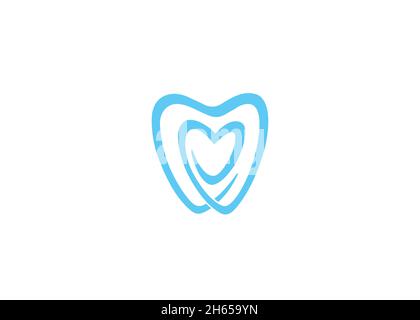 Creative Teeth Heart Inside Logo Design Vector Symbol Illustration Stock Vector