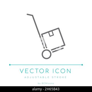 Transport Cart Shipping Vector Line Icon Stock Vector